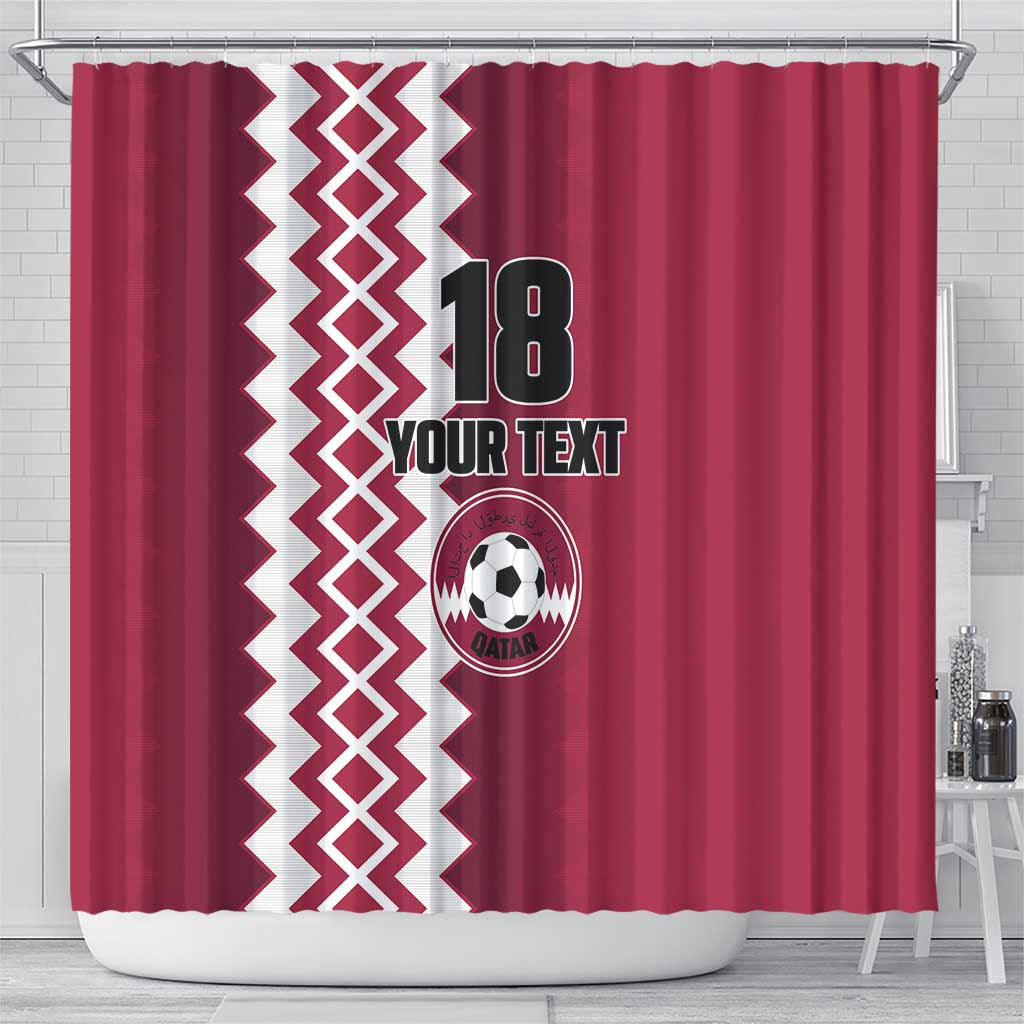 Custom Qatar Football Shower Curtain Maroon One Go Champion - Wonder Print Shop