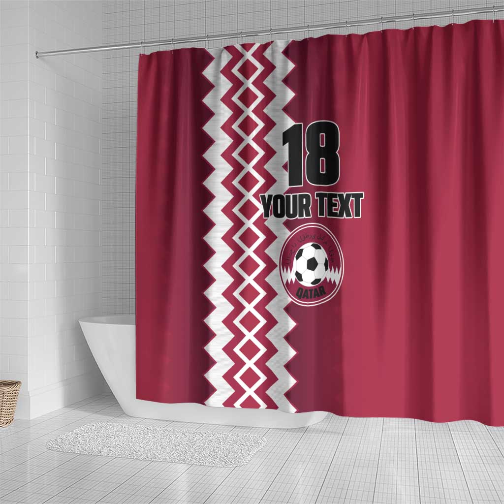 Custom Qatar Football Shower Curtain Maroon One Go Champion - Wonder Print Shop