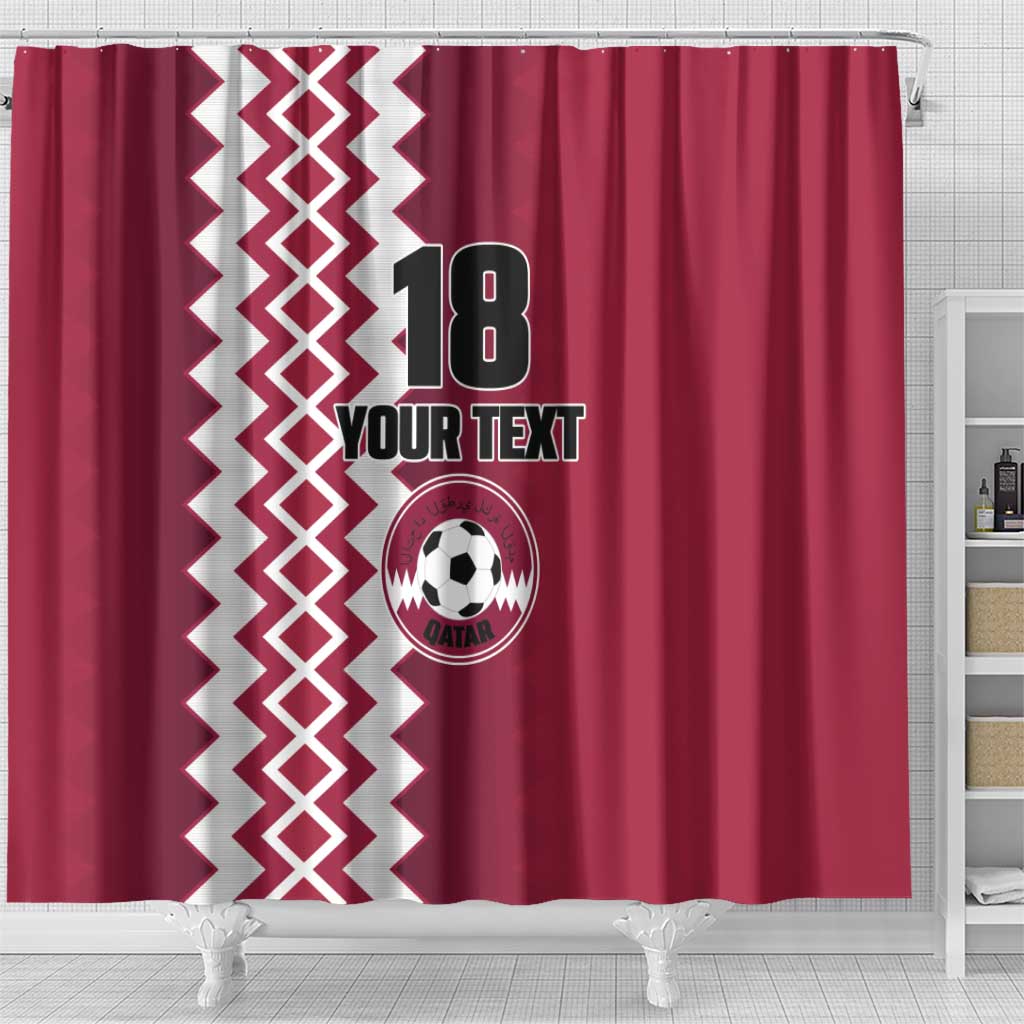 Custom Qatar Football Shower Curtain Maroon One Go Champion - Wonder Print Shop