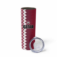 Custom Qatar Football Skinny Tumbler Maroon One Go Champion - Wonder Print Shop
