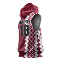 Custom Qatar Football Sleeveless Hoodie Maroon One Go Champion - Wonder Print Shop