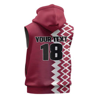 Custom Qatar Football Sleeveless Zip Hoodie Maroon One Go Champion - Wonder Print Shop