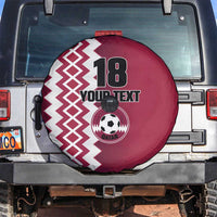 Custom Qatar Football Spare Tire Cover Maroon One Go Champion - Wonder Print Shop