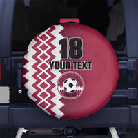 Custom Qatar Football Spare Tire Cover Maroon One Go Champion - Wonder Print Shop