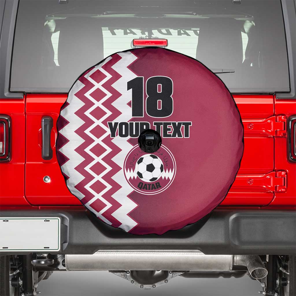Custom Qatar Football Spare Tire Cover Maroon One Go Champion - Wonder Print Shop