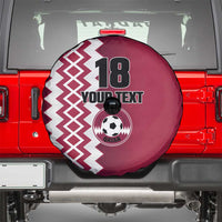 Custom Qatar Football Spare Tire Cover Maroon One Go Champion - Wonder Print Shop