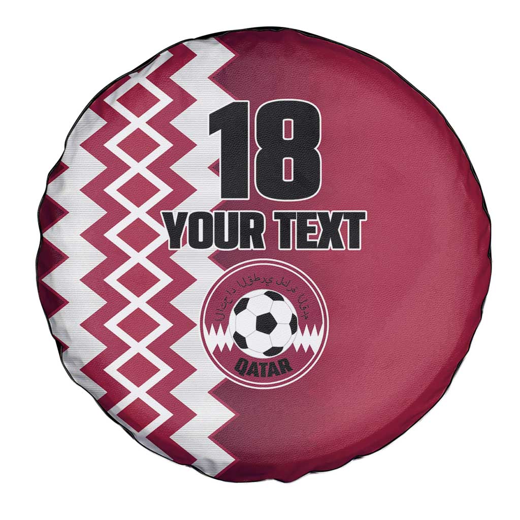Custom Qatar Football Spare Tire Cover Maroon One Go Champion - Wonder Print Shop