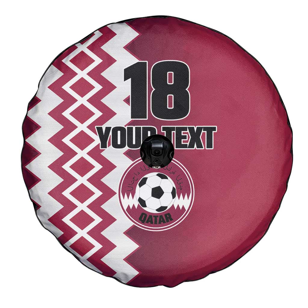 Custom Qatar Football Spare Tire Cover Maroon One Go Champion - Wonder Print Shop