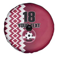 Custom Qatar Football Spare Tire Cover Maroon One Go Champion - Wonder Print Shop
