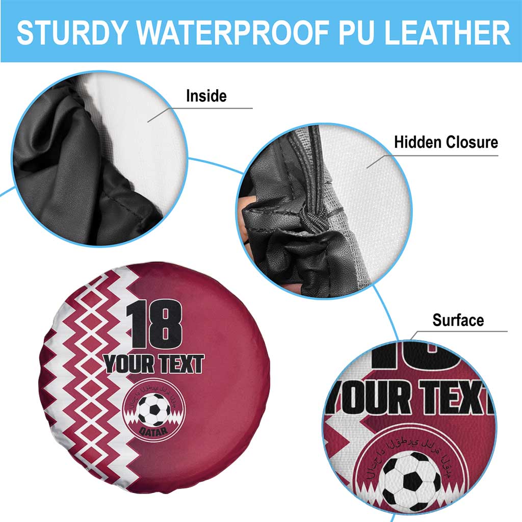 Custom Qatar Football Spare Tire Cover Maroon One Go Champion - Wonder Print Shop