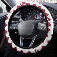 Qatar Football Steering Wheel Cover Maroon One Go Champion - Wonder Print Shop