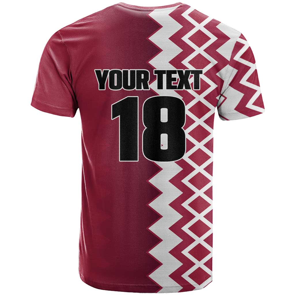 Custom Qatar Football T Shirt Maroon One Go Champion - Wonder Print Shop