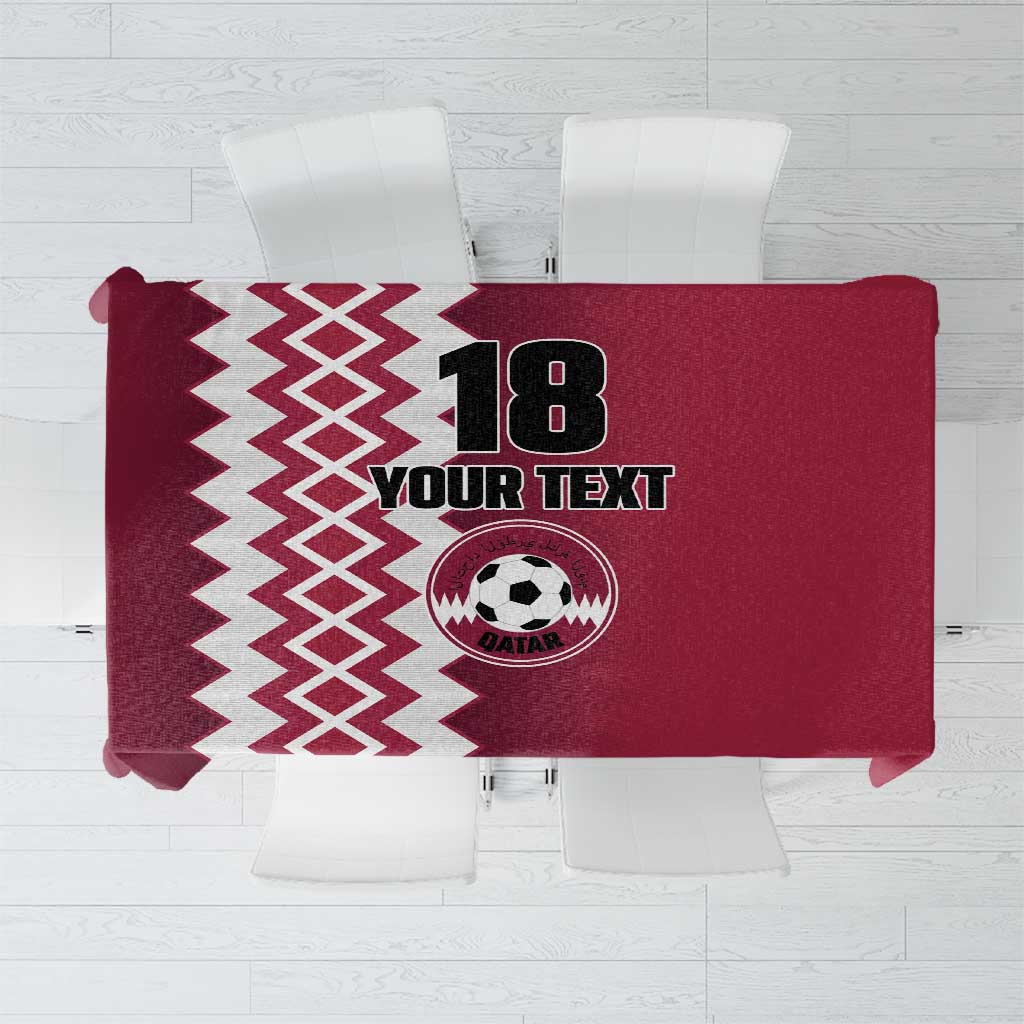 Custom Qatar Football Tablecloth Maroon One Go Champion - Wonder Print Shop
