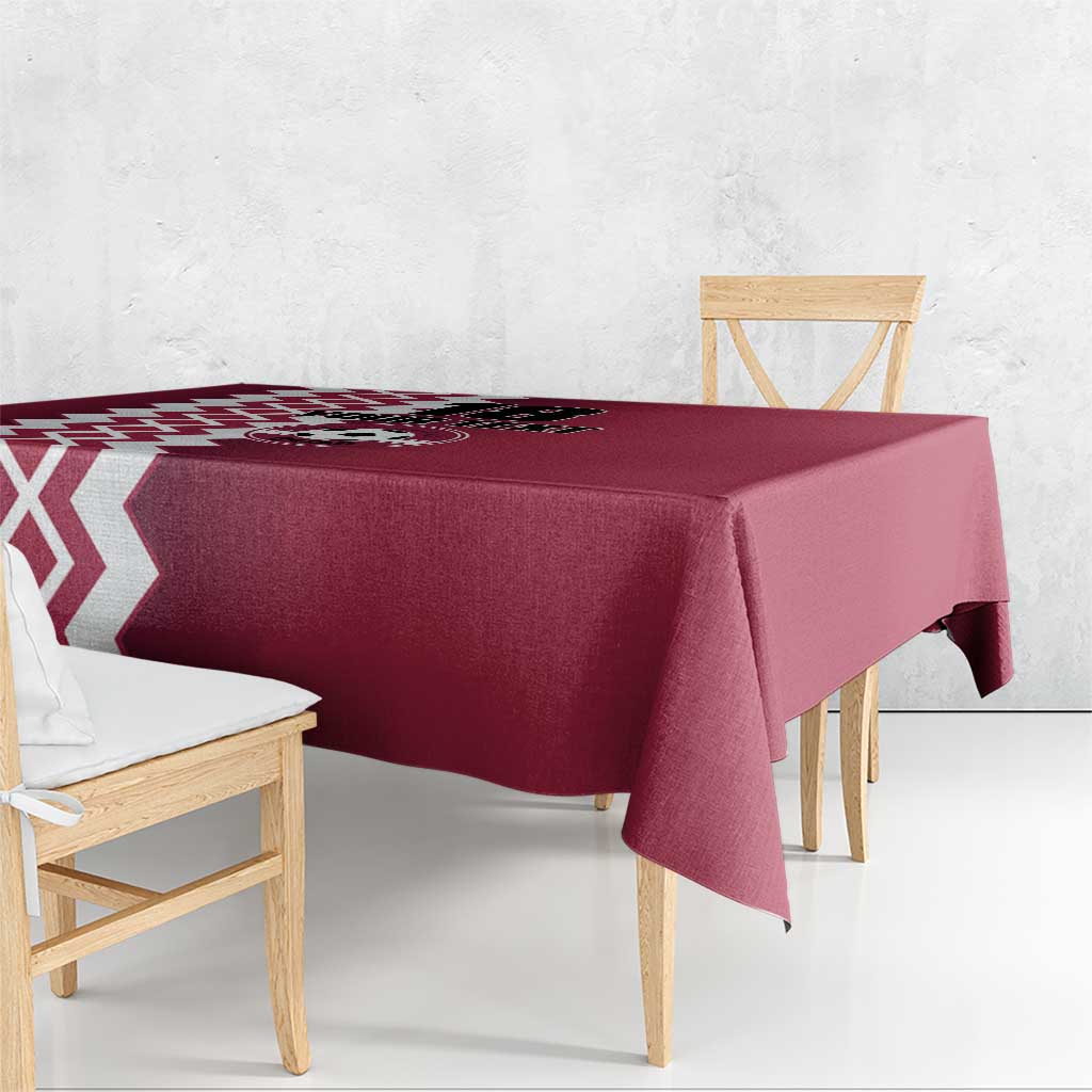 Custom Qatar Football Tablecloth Maroon One Go Champion - Wonder Print Shop