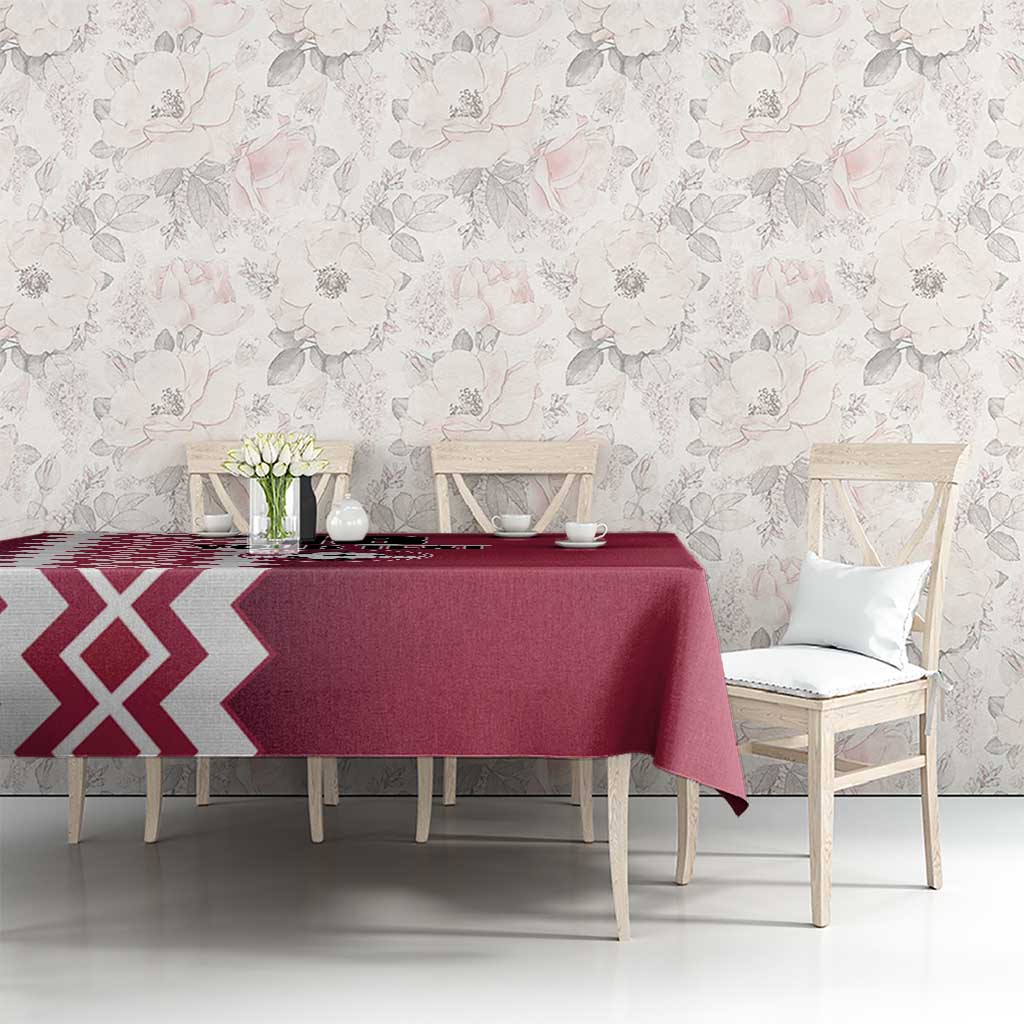 Custom Qatar Football Tablecloth Maroon One Go Champion - Wonder Print Shop