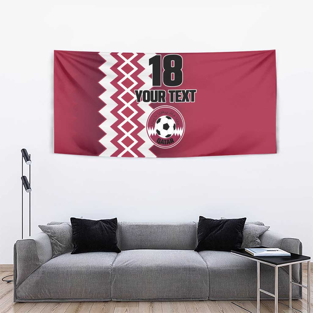 Custom Qatar Football Tapestry Maroon One Go Champion - Wonder Print Shop