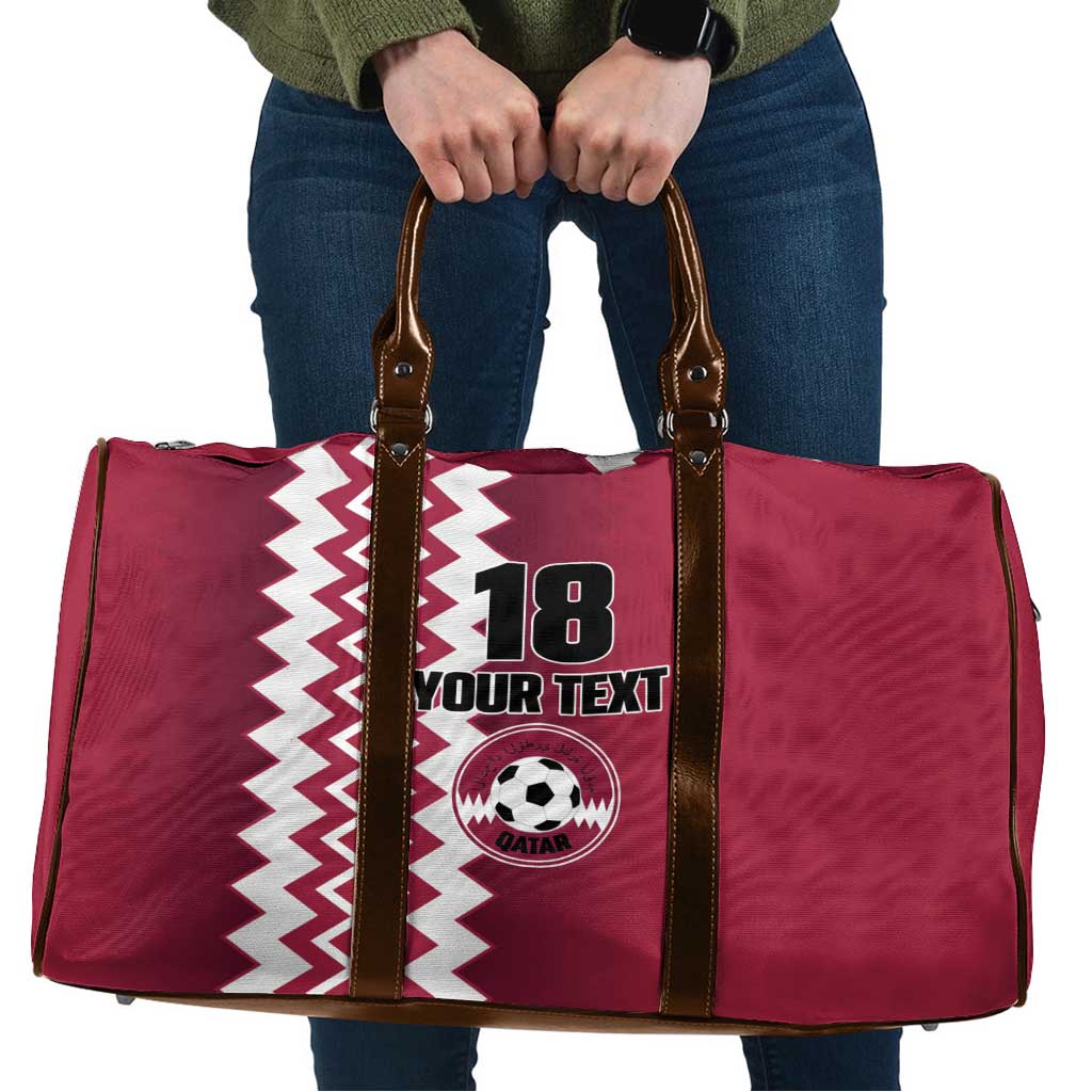 Custom Qatar Football Travel Bag Maroon One Go Champion - Wonder Print Shop