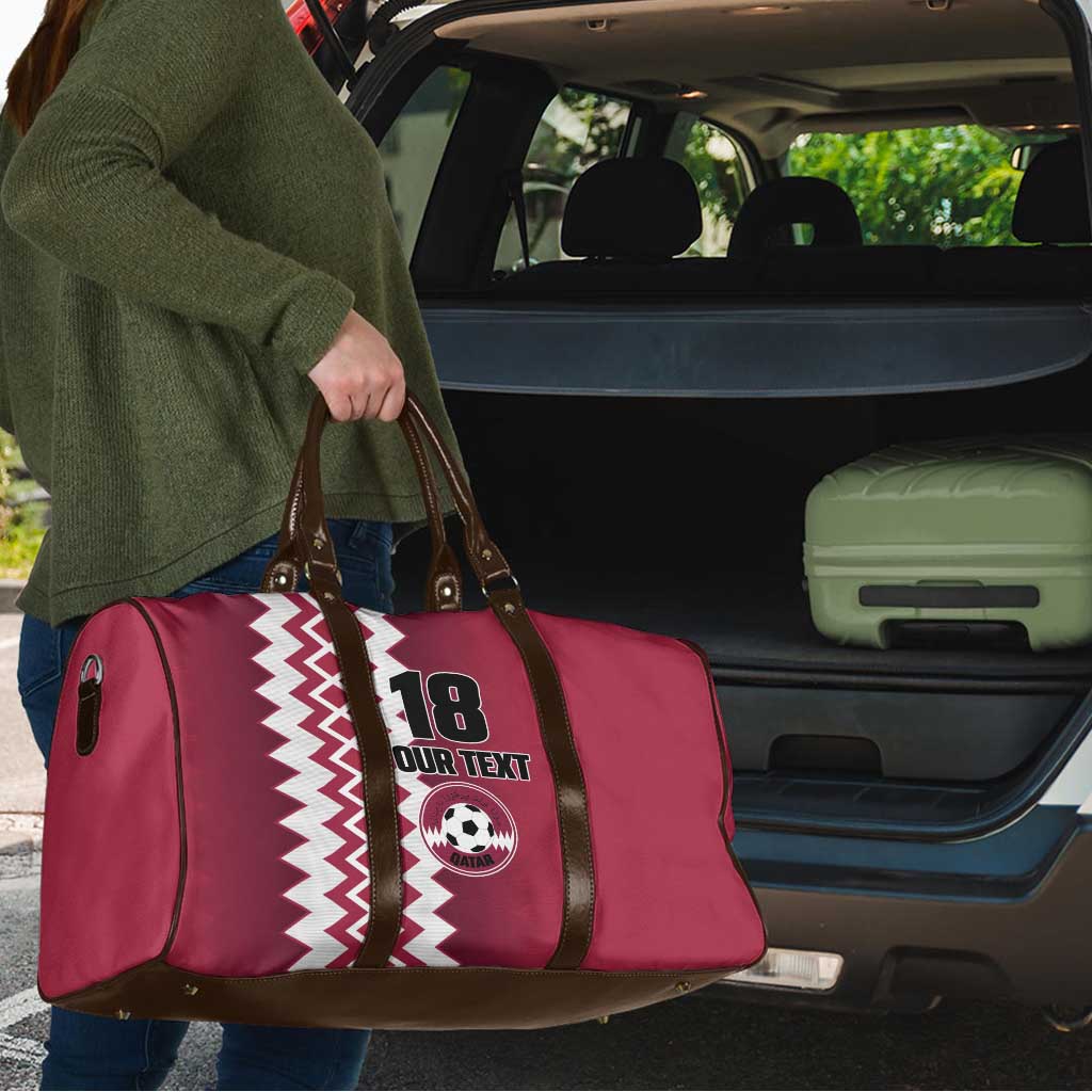 Custom Qatar Football Travel Bag Maroon One Go Champion - Wonder Print Shop