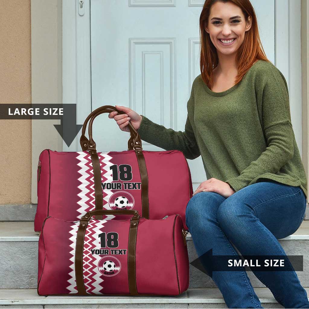 Custom Qatar Football Travel Bag Maroon One Go Champion - Wonder Print Shop