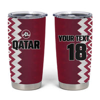 Custom Qatar Football Tumbler Cup Maroon One Go Champion - Wonder Print Shop