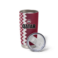 Custom Qatar Football Tumbler Cup Maroon One Go Champion - Wonder Print Shop