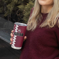 Custom Qatar Football Tumbler Cup Maroon One Go Champion - Wonder Print Shop