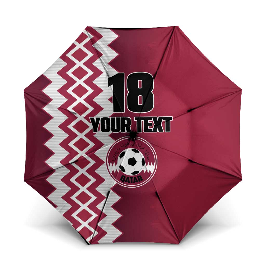 Custom Qatar Football Umbrella Maroon One Go Champion - Wonder Print Shop