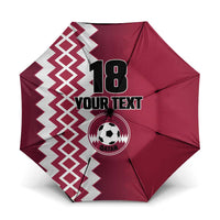 Custom Qatar Football Umbrella Maroon One Go Champion - Wonder Print Shop