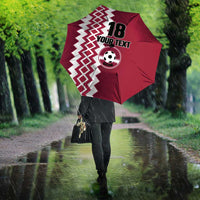 Custom Qatar Football Umbrella Maroon One Go Champion - Wonder Print Shop