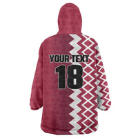 Custom Qatar Football Wearable Blanket Hoodie Maroon One Go Champion - Wonder Print Shop