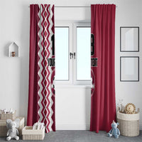 Custom Qatar Football Window Curtain Maroon One Go Champion - Wonder Print Shop