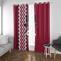 Custom Qatar Football Window Curtain Maroon One Go Champion - Wonder Print Shop