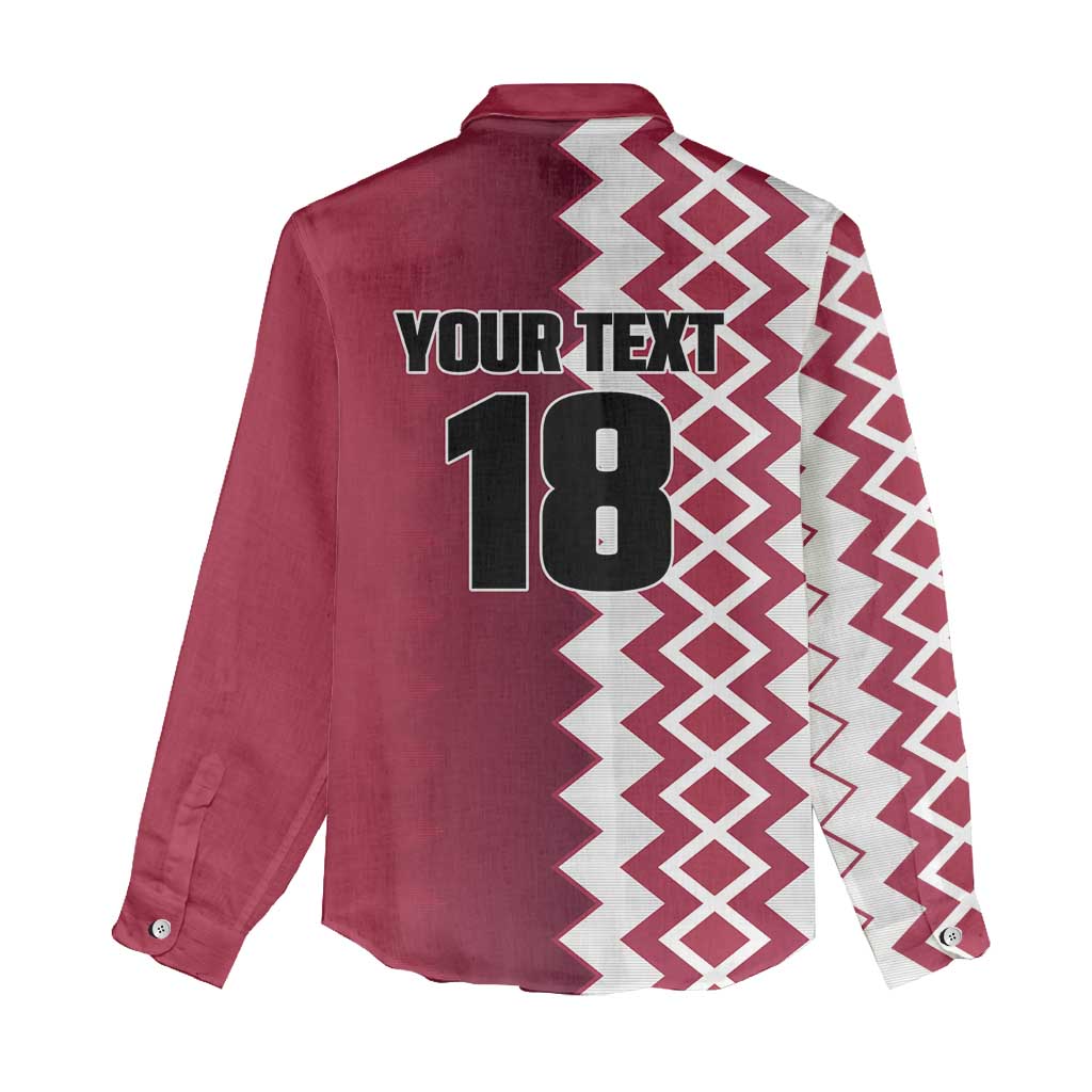 Custom Qatar Football Women Casual Shirt Maroon One Go Champion - Wonder Print Shop