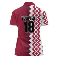 Custom Qatar Football Women Polo Shirt Maroon One Go Champion - Wonder Print Shop