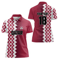 Custom Qatar Football Women Polo Shirt Maroon One Go Champion - Wonder Print Shop