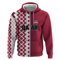 Custom Qatar Football Zip Hoodie Maroon One Go Champion - Wonder Print Shop