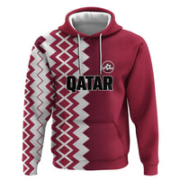 Custom Qatar Football Zip Hoodie Maroon One Go Champion - Wonder Print Shop