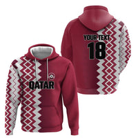 Custom Qatar Football Zip Hoodie Maroon One Go Champion - Wonder Print Shop