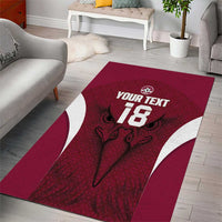 Custom Qatar Football Area Rug Maroon Falcon Spirit Red Version - Wonder Print Shop