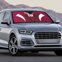 Custom Qatar Football Auto Sun Shade Maroon Falcon Spirit Red Version - Wonder Print Shop