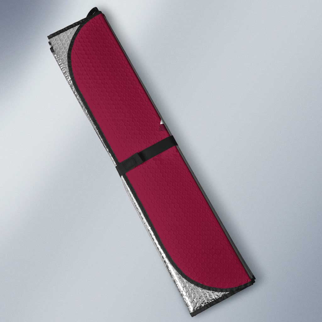 Custom Qatar Football Auto Sun Shade Maroon Falcon Spirit Red Version - Wonder Print Shop