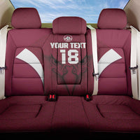 Custom Qatar Football Back Car Seat Cover Maroon Falcon Spirit Red Version - Wonder Print Shop