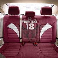 Custom Qatar Football Back Car Seat Cover Maroon Falcon Spirit Red Version - Wonder Print Shop