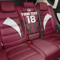 Custom Qatar Football Back Car Seat Cover Maroon Falcon Spirit Red Version - Wonder Print Shop