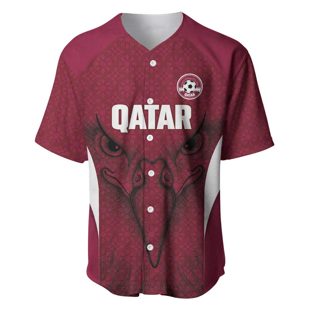 Custom Qatar Football Baseball Jersey Maroon Falcon Spirit Red Version - Wonder Print Shop