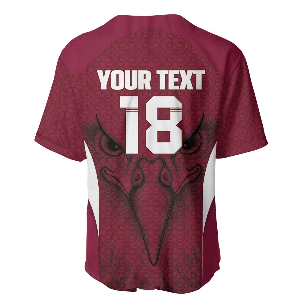Custom Qatar Football Baseball Jersey Maroon Falcon Spirit Red Version - Wonder Print Shop