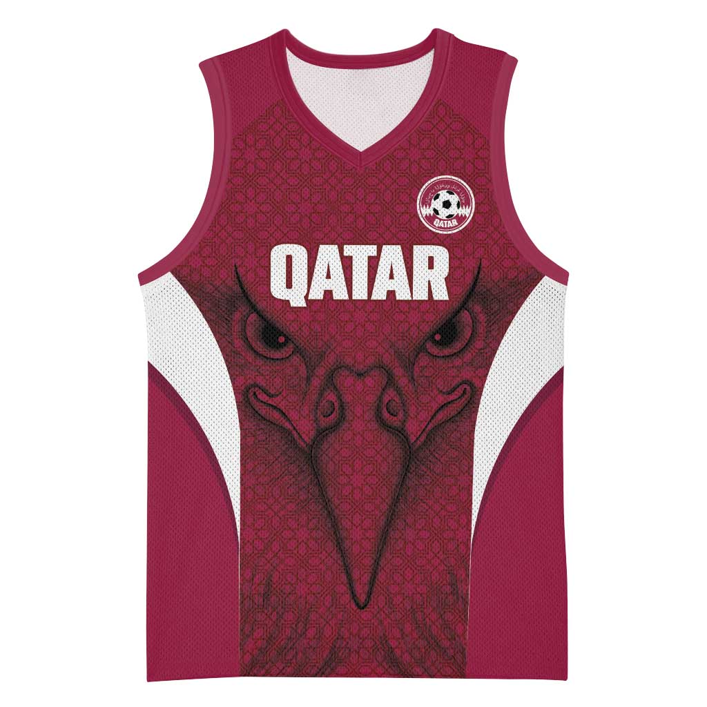 Custom Qatar Football Basketball Jersey Maroon Falcon Spirit Red Version - Wonder Print Shop