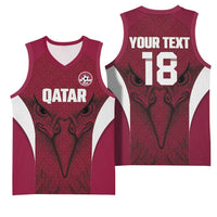 Custom Qatar Football Basketball Jersey Maroon Falcon Spirit Red Version - Wonder Print Shop