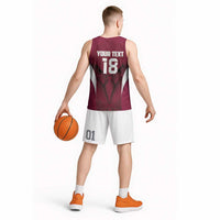 Custom Qatar Football Basketball Jersey Maroon Falcon Spirit Red Version - Wonder Print Shop