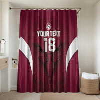 Custom Qatar Football Bathroom Set Maroon Falcon Spirit Red Version - Wonder Print Shop